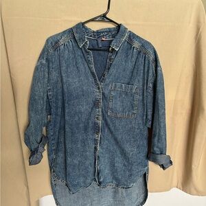 Pilcro Denim Blue Casual Button Down Shirt